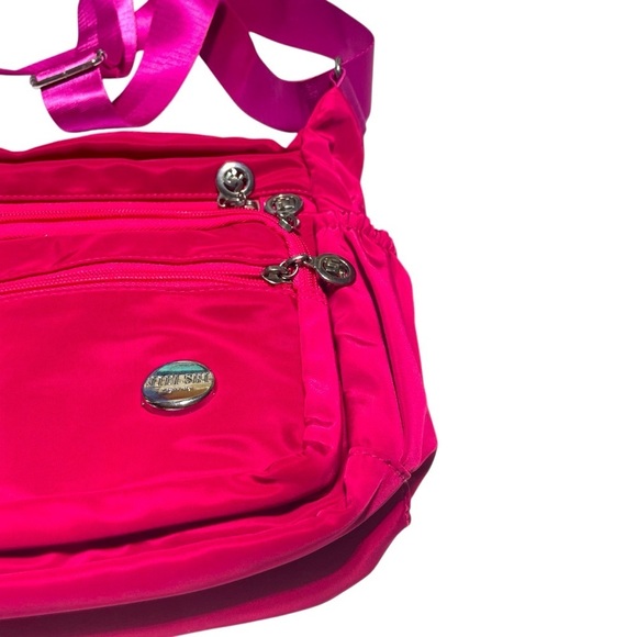 Jiel Shi Water-Resistant Nylon Crossbody/Shoulder Bag Bright Pink - Picture 11 of 13